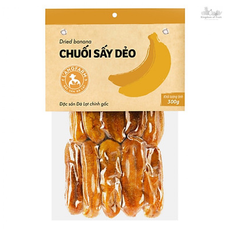 Chuối La Ba Đà Lạt sấy dẻo L'angFarm - 300g